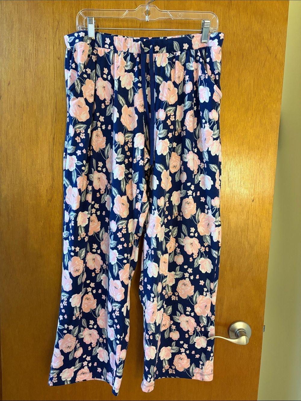 croft & barrow Navy Floral Sleeping Pants with Pink Flowers